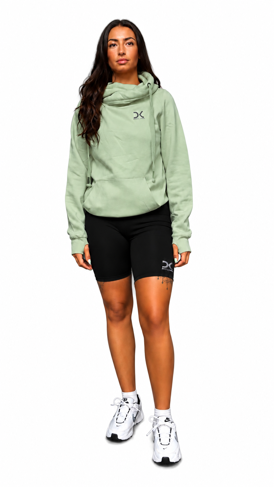DKX Women Crossed Neck Hoodie