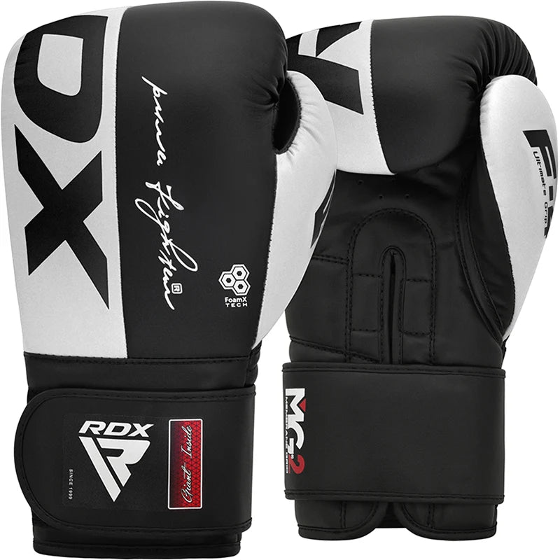RDX F4 Boxing Sparring Gloves 16oz - White/Black